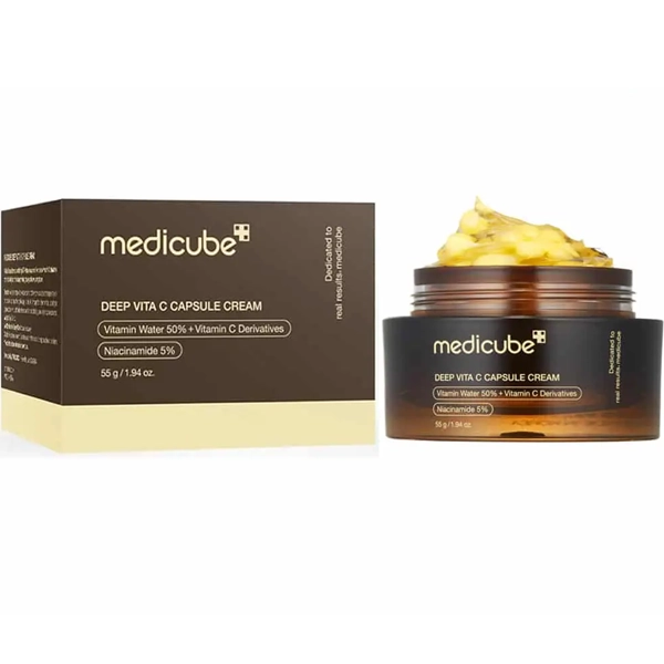 کرم کپسولی دیپ ویتامین سی C مدی کیوب اصل روشن کننده و جوانساز کره ای صورت 55 گرم | medicube Deep Vitamin C Capsule Cream 55gr